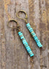 Boho Earrings, Dangle Earrings, Vintage Natural Stone Blue